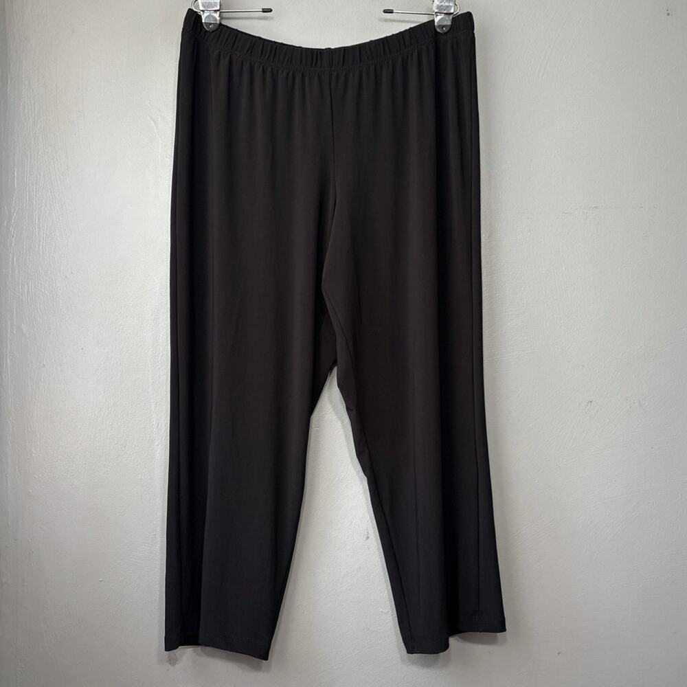 Alfred Dunner Travel Knit Ankle Pants Plus Size 18W Black Pull on Stretch Short